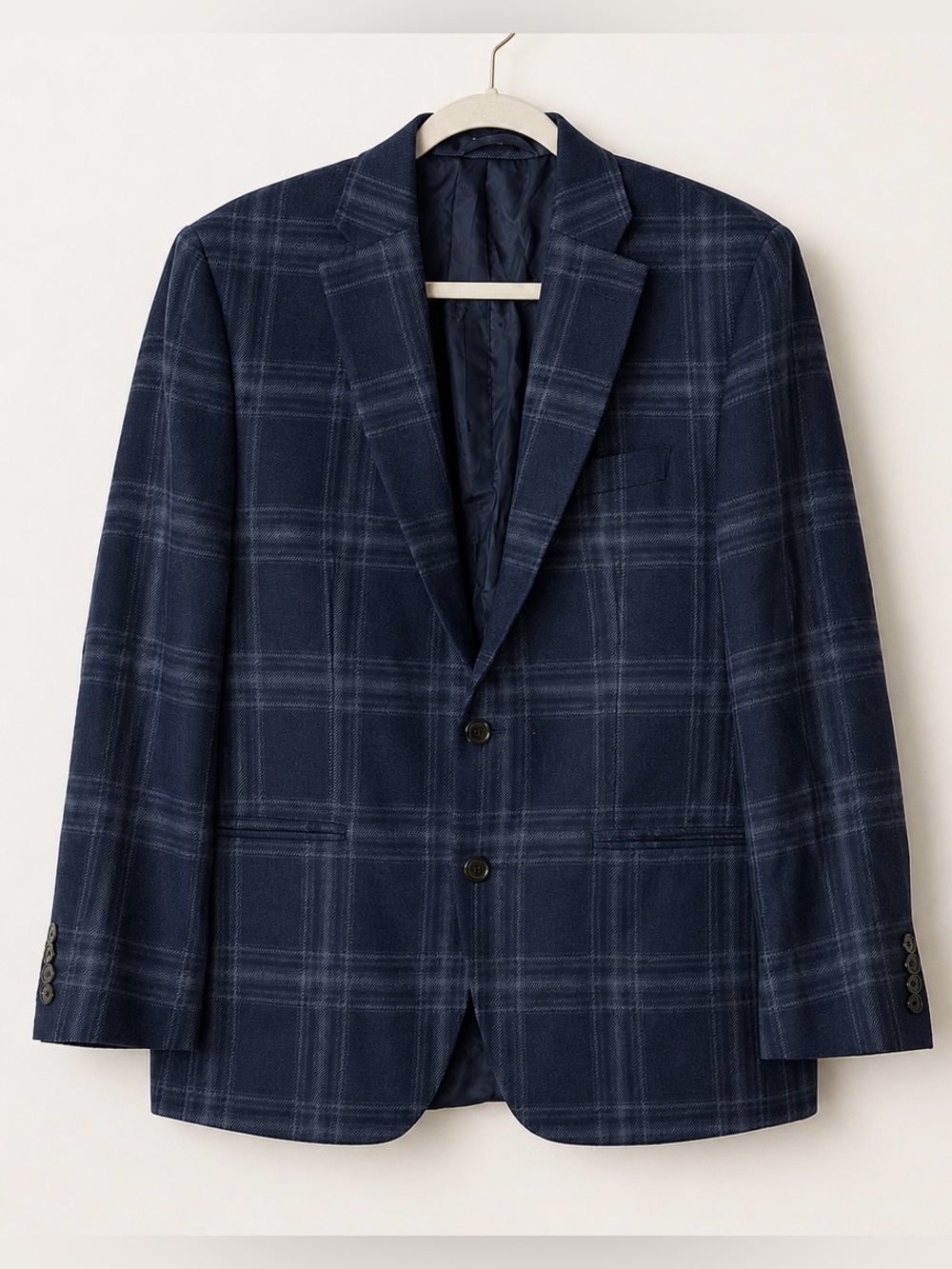 Lot 2 Ralph Lauren Mens Blue Brown Windowpane Sport Coat Blazer Wool Blend 40R - Picture 2 of 11